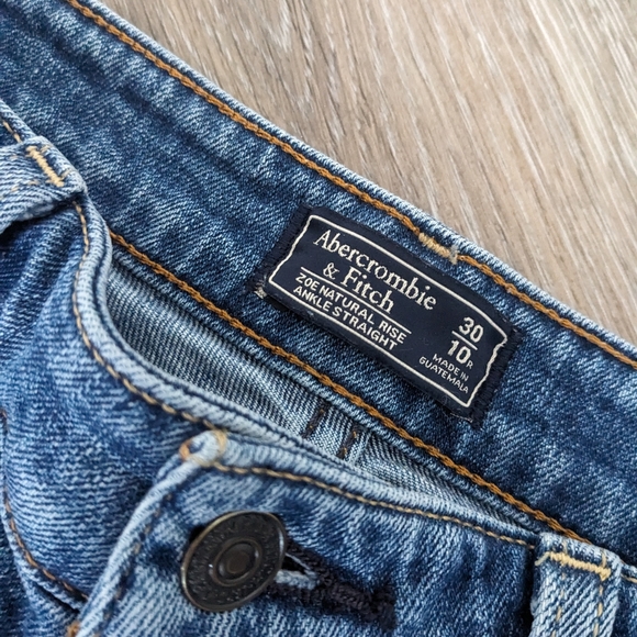 Abercrombie & Fitch Zoe Natural Rose Ankle straight distressed jean - Picture 2 of 4